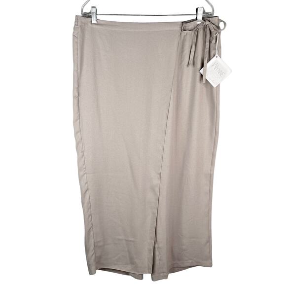 Wynne Layers Marla Wynne Pants Taupe XL Crepe Cropped New - Picture 4 of 13